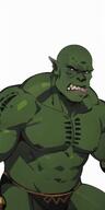 1man abs bara colored_skin facial_hair green_skin large_pectorals male_focus muscular muscular_male navel nipples orc pectorals pointy_ears solo stomach topless_male // 280x560 // 36.5KB