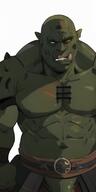 1man abs bara colored_skin large_pectorals male_focus muscular muscular_male navel necklace nipples orc pectorals pointy_ears short_hair solo stomach topless_male // 280x560 // 40.0KB